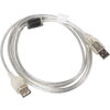 Кабел Lanberg extension cable USB 2.0 AM-AF,  1.8m, transparent ferrite