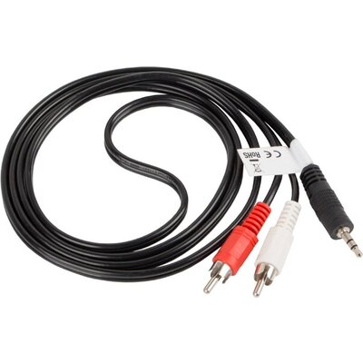 Кабел Lanberg mini jack 3.5mm (M) 3 pin -> 2X RCA  (chinch) (M) cable 1.5m