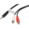 Кабел Lanberg mini jack 3.5mm (M) 3 pin -> 2X RCA  (chinch) (M) cable 1.5m