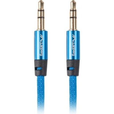 Кабел Lanberg mini jack 3.5mm M/M 3 pin cable 1m, blue premium