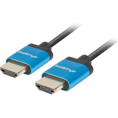 Кабел Lanberg HDMI M/M V2.0 4K cable 0.5m, slim, black