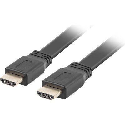 Кабел Lanberg HDMI M/M V2.0 cable 1.8m, 4K flat, black