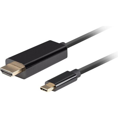 Кабел Lanberg USB-C (M) -> HDMI(M) 2.0 4K 60hz cable 0.5m, black