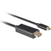 Кабел Lanberg USB-C (M) -> HDMI(M) 2.0 4K 60hz cable 0.5m, black