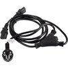 Кабел Lanberg CEE 7/7 -> 2X IEC 320 C13 power cord 2m VDE, black