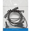 Кабел Lanberg CEE 7/7 -> 2X IEC 320 C13 power cord 2m VDE, black
