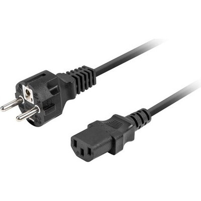 Кабел Lanberg CEE 7/7 -> IEC 320 C13 power cord 1.8m VDE Straight, black