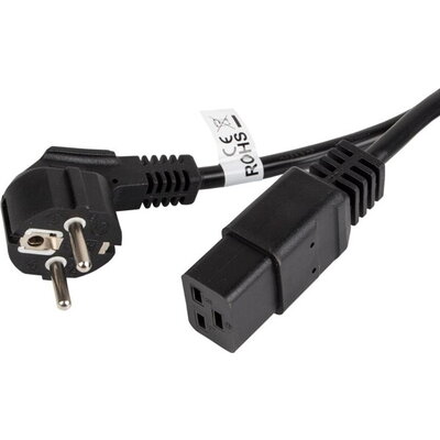 Кабел Lanberg CEE 7/7 -> IEC 320 C19 power cord 16A 1.8m VDE, black