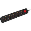Разклонител Lanberg power strip 1.5m, 5 sockets, french with circuit breaker quality-grade copper cable, black