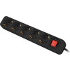 Разклонител Lanberg power strip 3m, 5 sockets, french with circuit breaker quality-grade copper cable, black