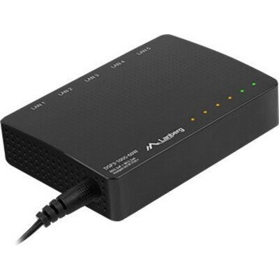 Комутатор Lanberg switch dsp3-1005-60w 5x 1GB poe+ (4 port poe 30w/port max 60w) unmanaged desktop
