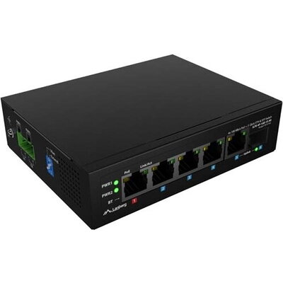 Комутатор Lanberg Switch ILFE-4P-1Ge-1S-90 POE 1 x BT 3 x AT SFP/ETH DIN Unmanagment Fast Ethernet