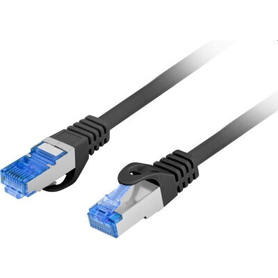 Кабел Lanberg patchcord CAT.6A FTP LSZH CCA 0.5m Fluke Passed, Black