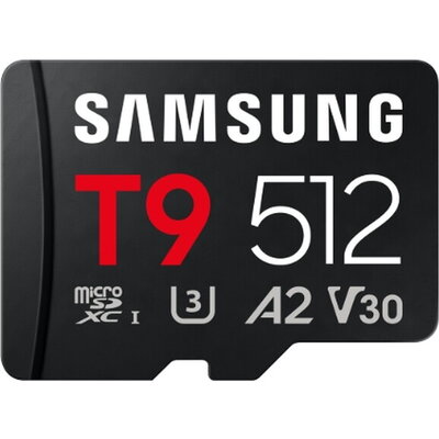 Памет Samsung 512GB micro SD Card T9 UHS-I Read 200MB/s - Write 130MB/s Class 10 U3 V30 A2 Памет Samsung 512GB micro SD Card T9 UHS-I Read 200MB/s - Write 130MB/s Class 10 U3 V30 A2