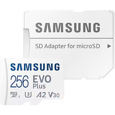 Памет Samsung EVO Plus 256GB microSD Card + Adapter, U3 V30 A2