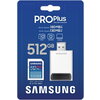 Памет Samsung 512GB SD PRO Plus + USB Reader, Class10, Read 180MB/s - Write 130MB/s