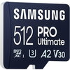 Карта памет Samsung PRO Ultimate, microSDXC, UHS-I, 512GB, Адаптер, UHS-I, U3, V30, A2