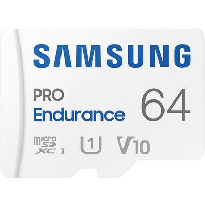 Памет Samsung 64 GB micro SD PRO Endurance, Adapter, Class10, Waterproof, Magnet-proof, Temperature-proof, X-ray-proof, Read 100