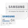 Памет Samsung 64 GB micro SD PRO Endurance, Adapter, Class10, Waterproof, Magnet-proof, Temperature-proof, X-ray-proof, Read 100