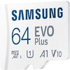 Памет Samsung 64GB micro SD Card EVO Plus with Adapter, Class10, Transfer Speed up to 160MB/s