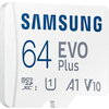 Памет Samsung 64GB micro SD Card EVO Plus with Adapter, Class10, Transfer Speed up to 160MB/s