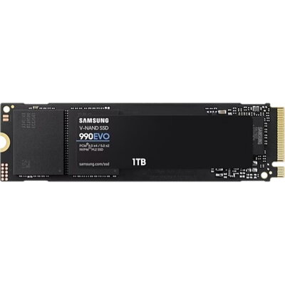 Твърд диск Samsung SSD 990 EVO 1TB PCIe 4.0 NVMe 2.0 M.2 V-NAND TLC, 256-bit Encryption, Read 5000 MB/s Write 4200 MB/s