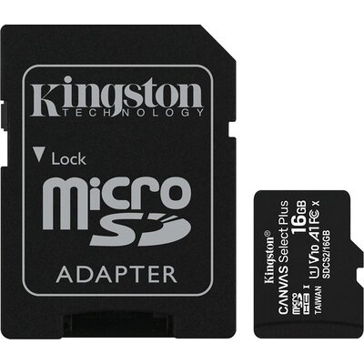 Kingston 16GB micSDHC Canvas Select Plus 100R A1 C10 Card + ADP EAN: 740617297300