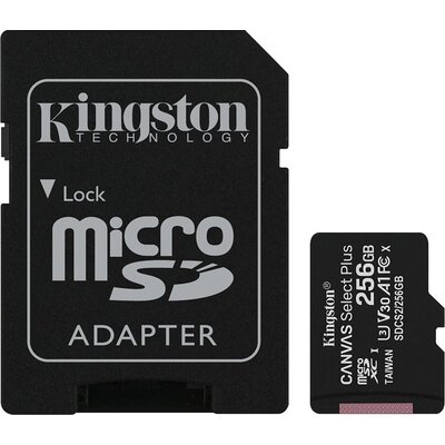 Kingston microSDXC 256GB Canvas Select Plus 100R A1 + адаптер