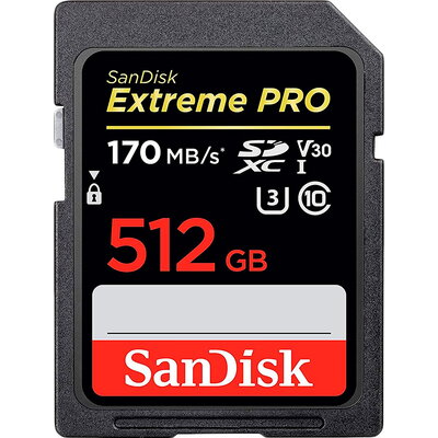 SANDISK Extreme 512GB SDXC Memory Card + 1 year RescuePRO Deluxe up to 180MB/s & 130MB/s Read/Write speeds, UHS-I, Class 10,
