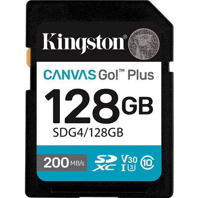 KINGSTON 128GB SDXC Canvas Go Plus Gen4 200MB/s C10 UHS-I U3 V30