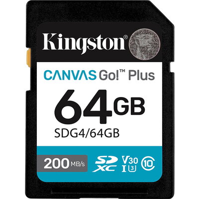KINGSTON 64GB SDXC Canvas Go Plus Gen4 200MB/s C10 UHS-I U3 V30