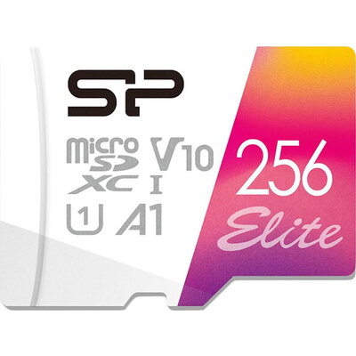SILICON POWER 256GB Elite microSDHC/SDXC U1 V10 Full HD 1080p