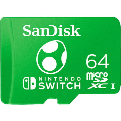 SanDisk Nintendo MicroSDXC UHS-I card for Nintendo Switch, Yoshi Edition- 64GB, Up to 100MB/s read; up to 90MB/s write, EAN: 619