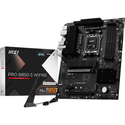 MSI PRO B850-S WIFI6E, ATX, Socket AM5, 4x DDR5 Dual Channel  up to 8200(OC)MHz, 2x PCIe x16 slot, 2x M.2 slot, 4x USB 5Gbps, 3x