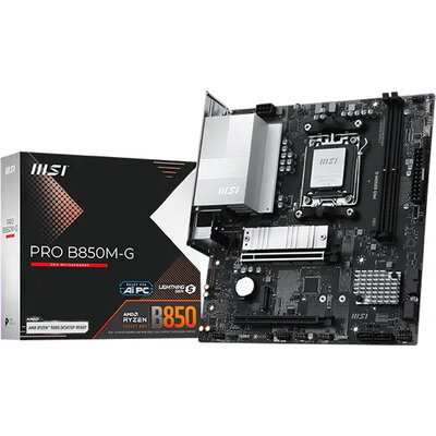 MSI Main Board PRO B850M-G (AM5, 2x DDR5, 1x HDMI, 1xDP, 2x PCI-E x16, 2x M.2, Realtek 8126VB 5G LAN) mATX