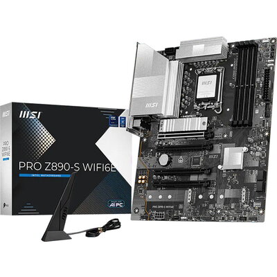 MSI PRO Z890-S WIFI6E, LGA 1851, Dual Channel DDR5 up to 8800(OC)MHz, 4x PCIe x16 slots, 3x M.2 slot, 6x USB 3.2 Gen 1, 1x USB 3