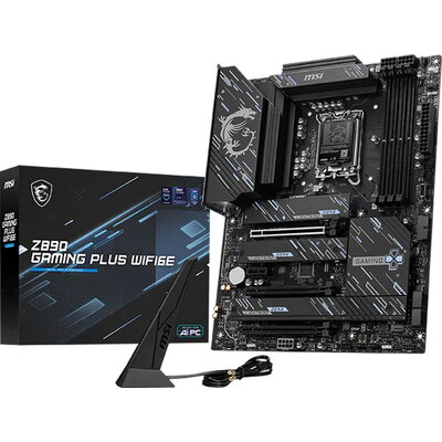 MSI Z890 GAMING PLUS WIFI6E, LGA 1851, Dual Channel DDR5 up to 9200(OC)MHz, 3x PCIe x16 slots, 4x M.2 slot, 4x USB 2.0, 2x USB 3