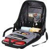 Anti-theft backpack for 15.6"-17" laptop, material 900D glued polyester and 600D polyester, black, USB cable length0.6