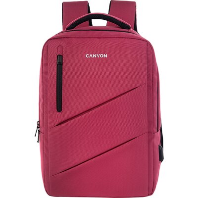 CANYON BPE-5, Laptop backpack for 15.6 inch, Product spec/size(mm): 400MM x300MM x 120MM(+60MM), Red, EXTERIOR materials:100% Po