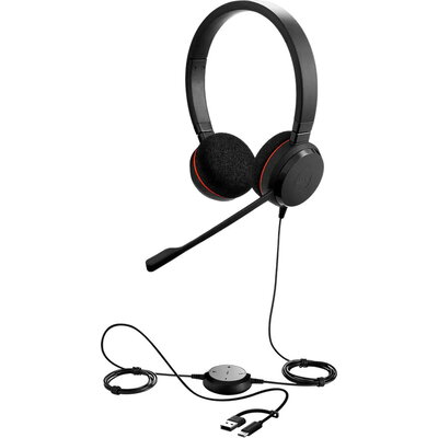 JABRA Evolve 20, Stereo UC, USB C/A adapter