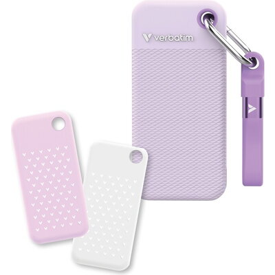 Твърд диск Verbatim Pocket SSD USB 3.2 Gen 2 1TB Purple incl. two rubber sleeves