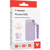Твърд диск Verbatim Pocket SSD USB 3.2 Gen 2 1TB Purple incl. two rubber sleeves