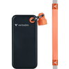 Твърд диск Verbatim Pocket SSD USB 3.2 Gen 2 512GB Black/Orange