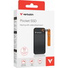 Твърд диск Verbatim Pocket SSD USB 3.2 Gen 2 512GB Black/Orange
