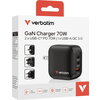 Зарядно устройство Verbatim Mini GaN Charger 70W 3 Port US plug with EU and UK adaptors
