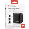 Зарядно устройство Verbatim Mini GaN Charger 100W 4 Port US plug with EU and UK adaptors