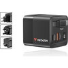 Зарядно устройство Verbatim Mini GaN Charger 65W 2 Port retractable cable display US plugs with EU and UK adaptors