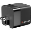 Зарядно устройство Verbatim Mini GaN Charger 65W 2 Port retractable cable display US plugs with EU and UK adaptors