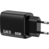 Зарядно устройство Verbatim Essentials GaN Charger 65W EU plug Black