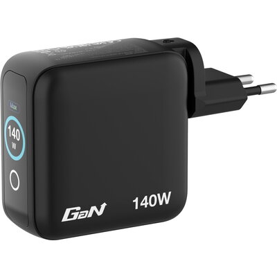 Зарядно устройство Verbatim Mini GaN Charger 140W with Display